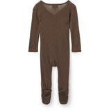 COPENHAGEN COLORS Dk. Brown Lt. Strikket Pointelle Cross-Over Full Body