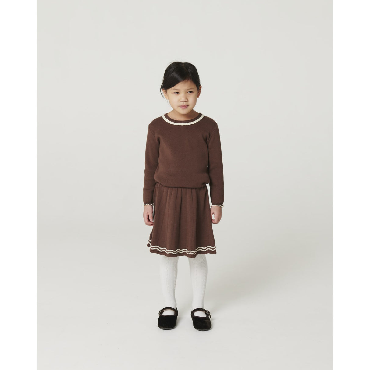 COPENHAGEN COLORS Walnut Comb. Strikket Tennis Nederdel