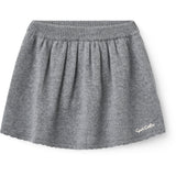 COPENHAGEN COLORS Grey Mel. Cashmere Nederdel M/ Emb.