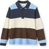 COPENHAGEN COLORS Brown Stripe Pique Polo M/ Ls