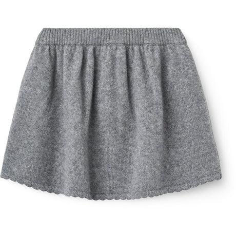 COPENHAGEN COLORS Grey Mel. Cashmere Nederdel M/ Emb.