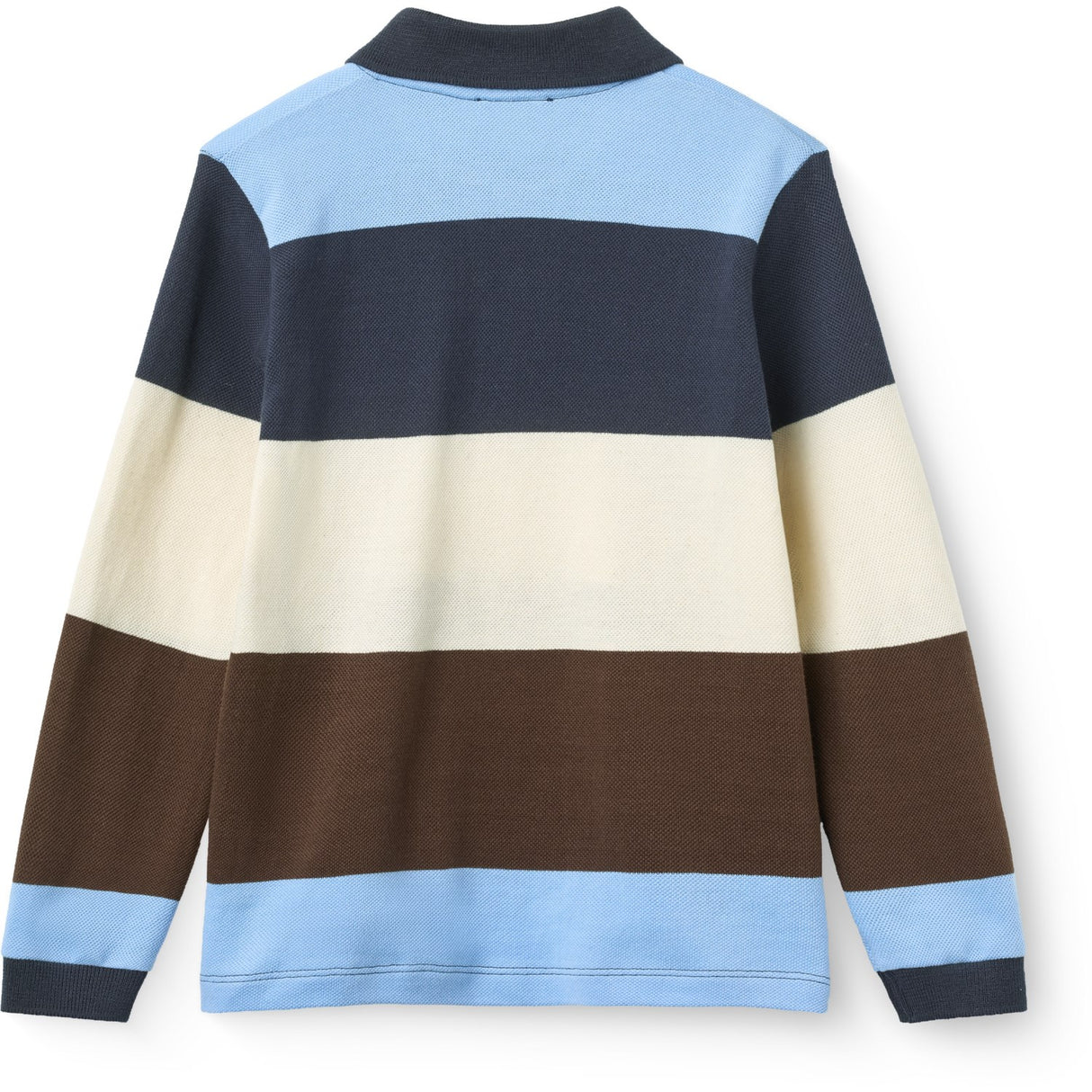 COPENHAGEN COLORS Brown Stripe Pique Polo M/ Ls