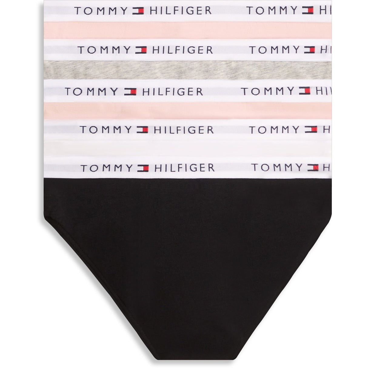 Tommy Hilfiger Grey Htr/ Pink/White/Black-Beige 5-Pack Bomuld Bikini
