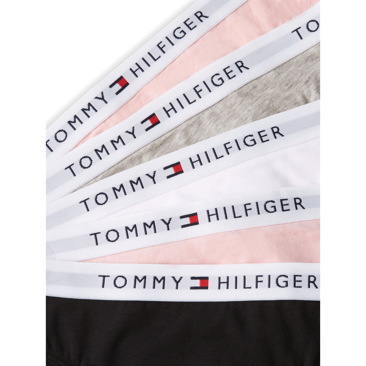 Tommy Hilfiger Grey Htr/ Pink/White/Black-Beige 5-Pack Bomuld Bikini