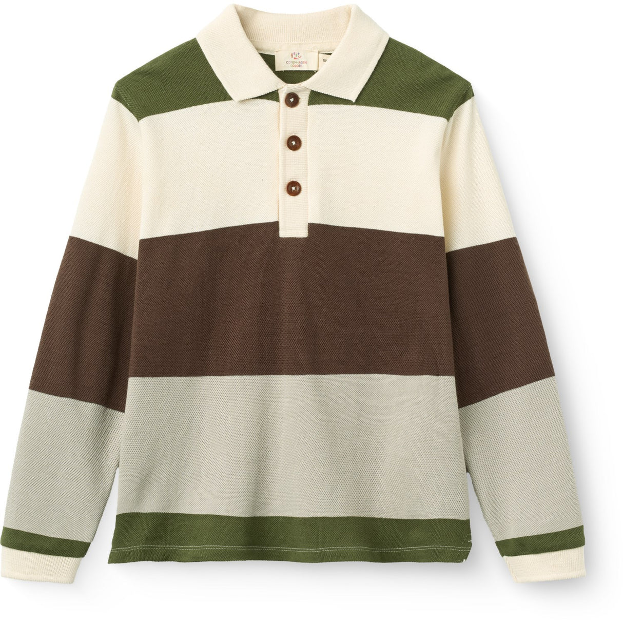 COPENHAGEN COLORS Grey Stripe Pique Polo M/ Ls