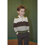 COPENHAGEN COLORS Grey Stripe Pique Polo M/ Ls