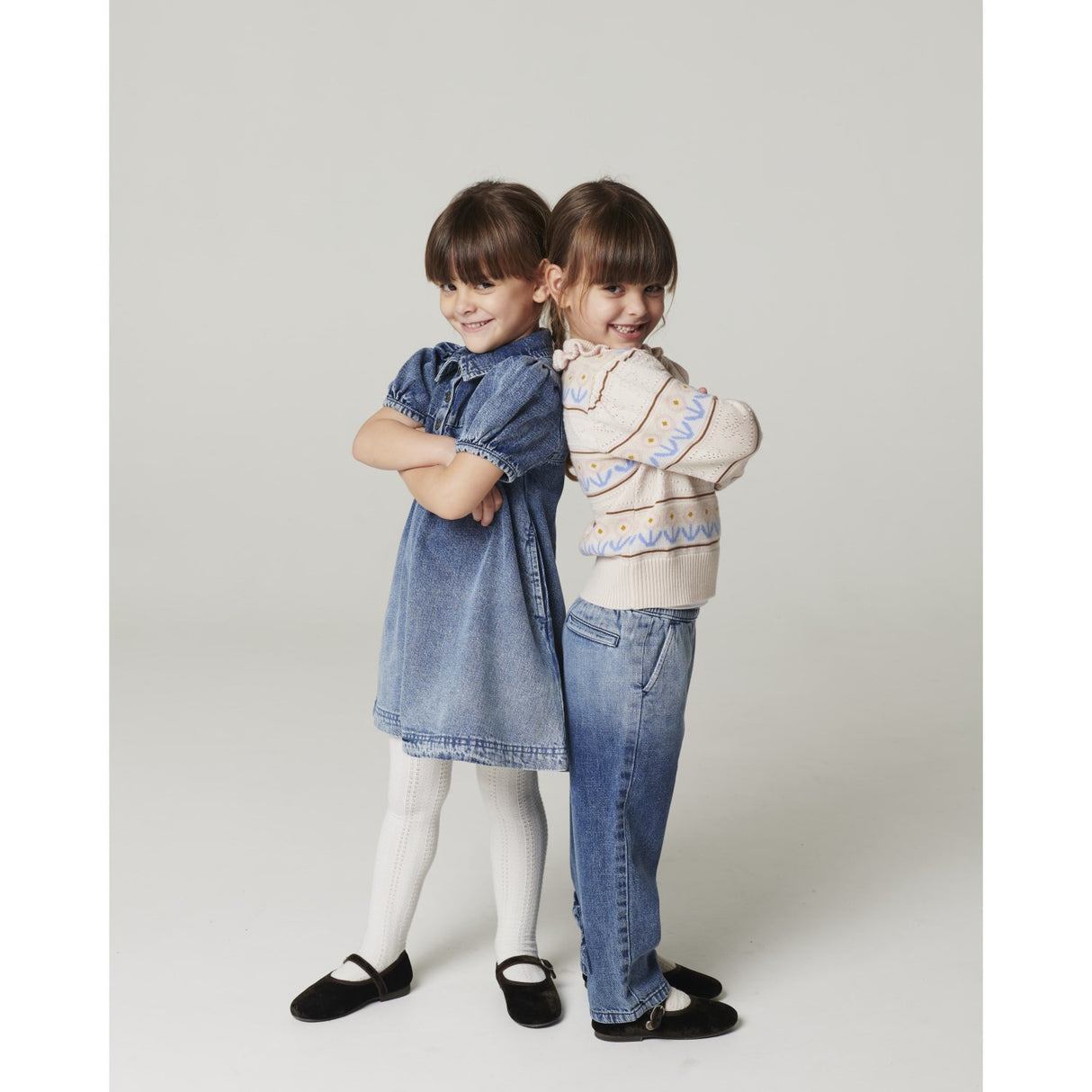 COPENHAGEN COLORS Block Spray Flæse Denim Bukser M/ Sløjfe