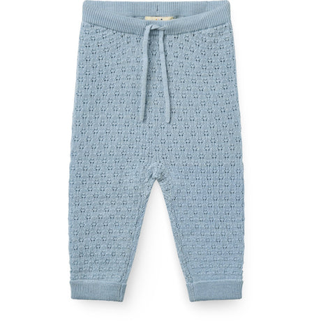 COPENHAGEN COLORS Dusty Blue Merino Pattern Baby Leggings