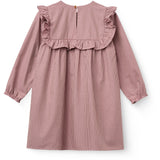 COPENHAGEN COLORS Winter Rose Check Comb Long-Sleeved Kjole Med All-Over Embroidery