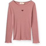 COPENHAGEN COLORS Winter Rose Modal Rib Ls Tee M/ Heart Hole Pattern