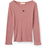 COPENHAGEN COLORS Winter Rose Modal Rib Ls Tee M/ Heart Hole Pattern