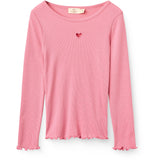COPENHAGEN COLORS Blossom Pink Modal Rib Ls Tee M/ Heart Hole Pattern