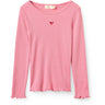 COPENHAGEN COLORS Blossom Pink Modal Rib Ls Tee M/ Heart Hole Pattern
