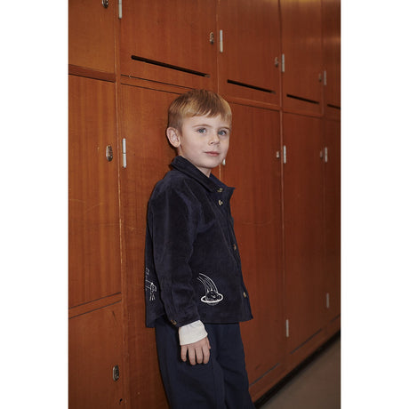 COPENHAGEN COLORS Navy Corduroy Overshirt M/ Emb.