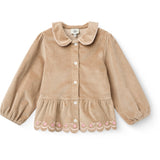 COPENHAGEN COLORS Beige Corduroy Bluse M/ Emb.