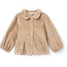 COPENHAGEN COLORS Beige Corduroy Bluse M/ Emb.