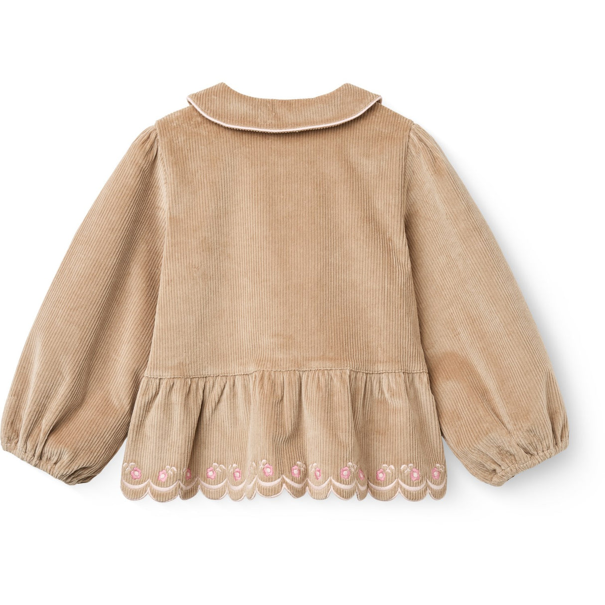 COPENHAGEN COLORS Beige Corduroy Bluse M/ Emb.