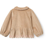COPENHAGEN COLORS Beige Corduroy Bluse M/ Emb.