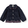 COPENHAGEN COLORS Navy Corduroy Bluse M/ Emb.