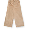 COPENHAGEN COLORS Beige Corduroy Pant M/ Wide Leg & Emb. On Backside Lomme