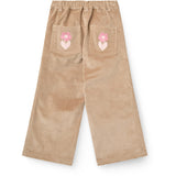 COPENHAGEN COLORS Beige Corduroy Pant M/ Wide Leg & Emb. On Backside Lomme