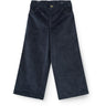 COPENHAGEN COLORS Navy Corduroy Pant M/ Wide Leg & Emb. On Backside Lomme