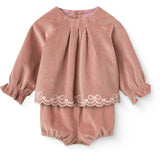 COPENHAGEN COLORS Winter Rose Corduroy Baby Sæt M/ Emb.