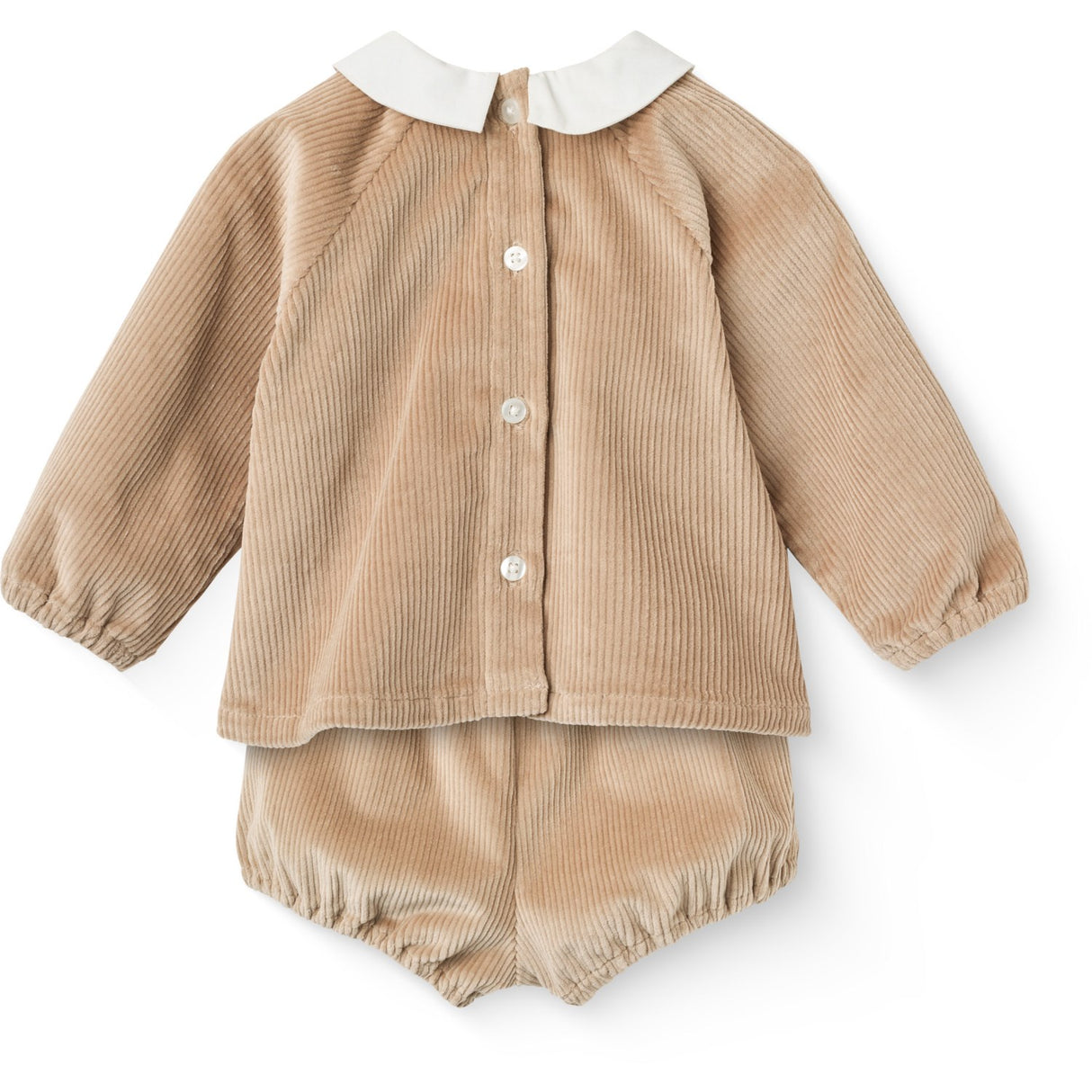 COPENHAGEN COLORS Beige Corduroy Baby Sæt M/ Krave