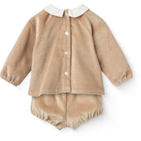 COPENHAGEN COLORS Beige Corduroy Baby Sæt M/ Krave