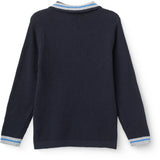 COPENHAGEN COLORS Navy Comb. Long-Sleeved Strikket Waffle Polo