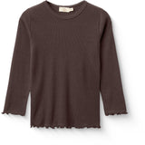COPENHAGEN COLORS Dk. Brown Modal Rib Tee M/ Picot & Ls