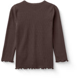 COPENHAGEN COLORS Dk. Brown Modal Rib Tee M/ Picot & Ls