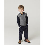 COPENHAGEN COLORS Navy Comb. Long-Sleeved Strikket Waffle Polo
