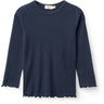 COPENHAGEN COLORS Navy Modal Rib Tee M/ Picot & Ls