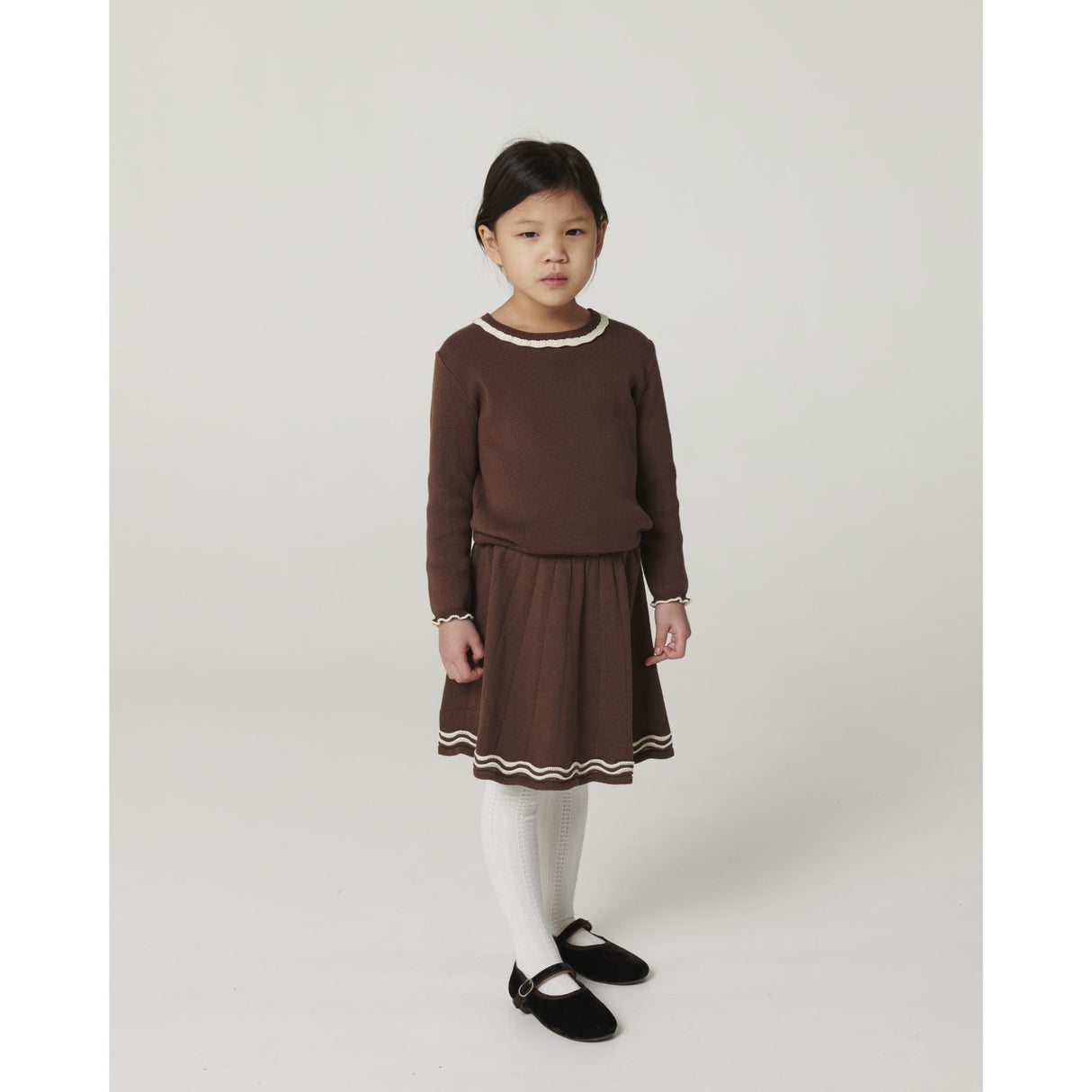 COPENHAGEN COLORS Walnut Comb. Ls Bluse M/ Deco Neck