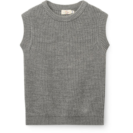 COPENHAGEN COLORS Grey Melange Merino Rib Vest