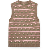 COPENHAGEN COLORS Walnut Flower Strikket Flower Pattern Vest