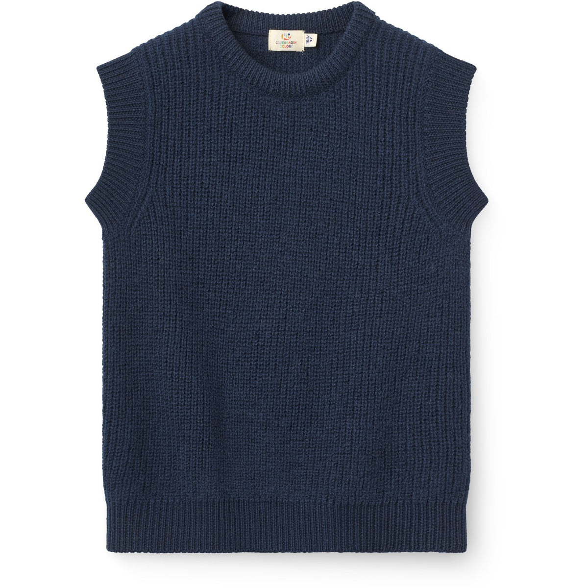 COPENHAGEN COLORS Navy Merino Rib Vest