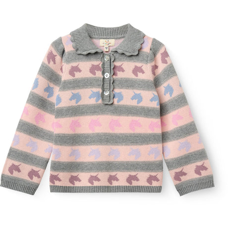 COPENHAGEN COLORS Unicorn Enhjørning Pattern Ls. Bluse M/ Krave
