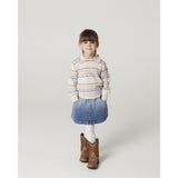 COPENHAGEN COLORS Beige Comb. Strikket Krave Bluse M/ Pointelle & Pattern