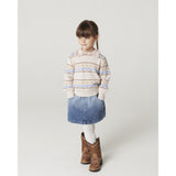 COPENHAGEN COLORS Beige Comb. Strikket Krave Bluse M/ Pointelle & Pattern