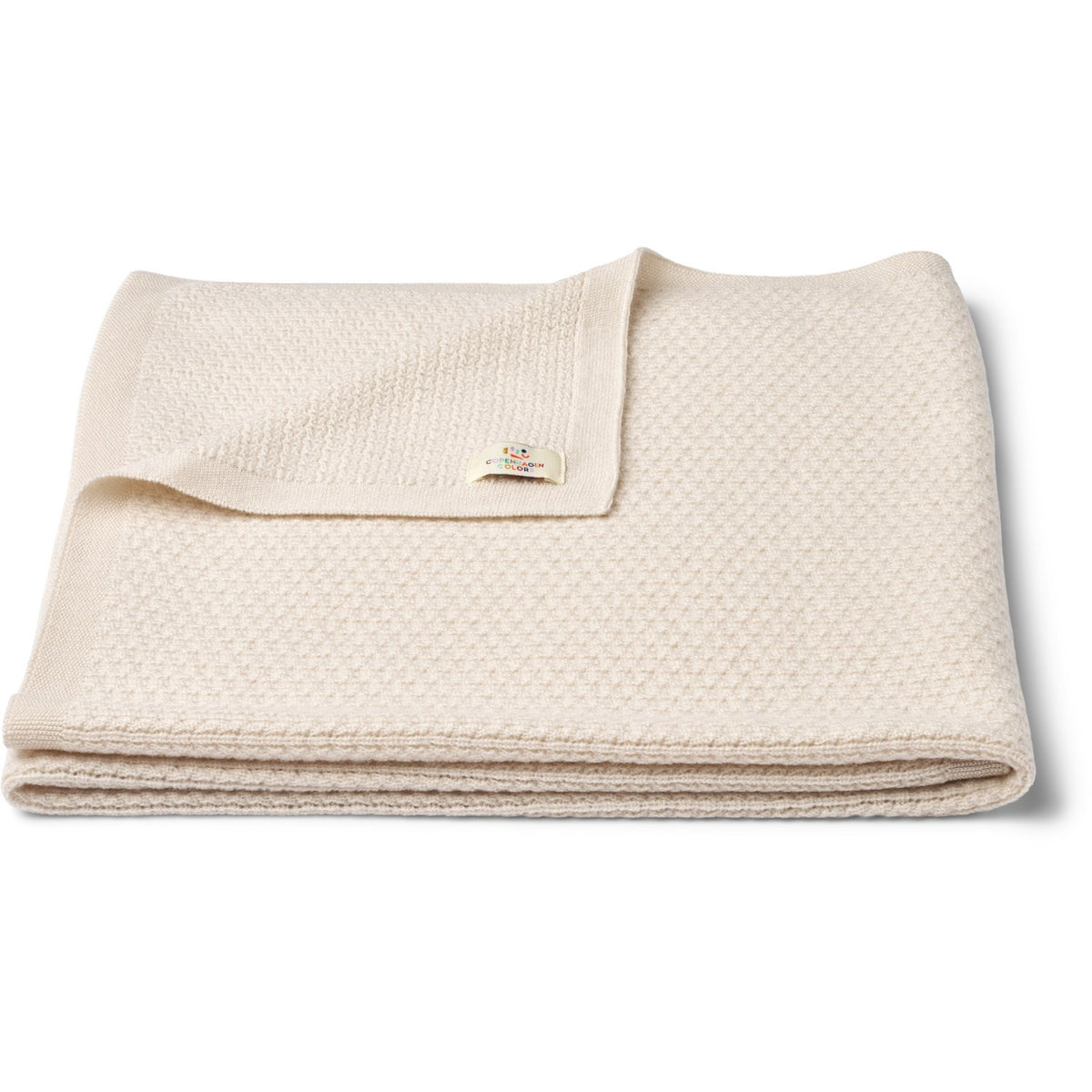 COPENHAGEN COLORS Pale Cream Merino Strikket Baby Tæppe