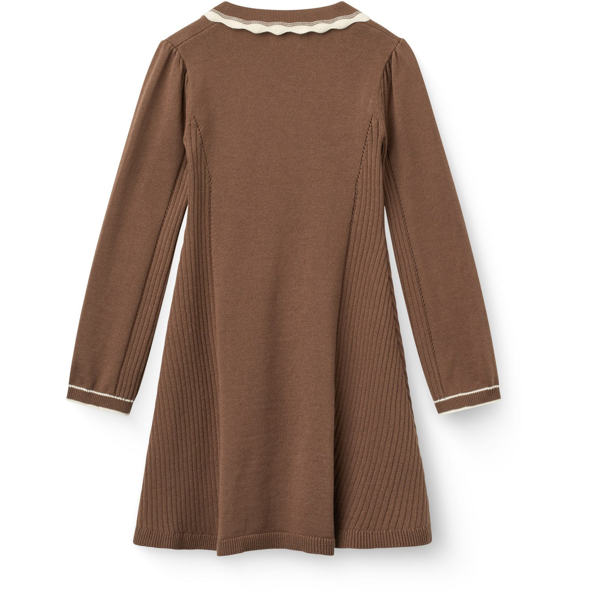 COPENHAGEN COLORS Walnut Comb. Strikket Peplum Kjole Ls.