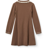 COPENHAGEN COLORS Walnut Comb. Strikket Peplum Kjole Ls.