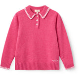 COPENHAGEN COLORS Fuschsia Comb. Cashmere Bluse M/ Krave & Tæppe Stitch
