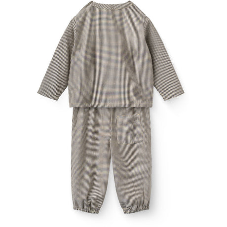 COPENHAGEN COLORS Brown/Sky Check Comb. Checkered Baby Sæt M/ Skjorte & Bukser