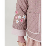 COPENHAGEN COLORS Winter Rose Check Comb. Checkered Quiltet Jakke M/ Embroidery