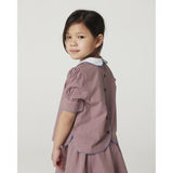 COPENHAGEN COLORS Winter Rose Check Comb. Checkered Bluse Og Nederdel Sæt