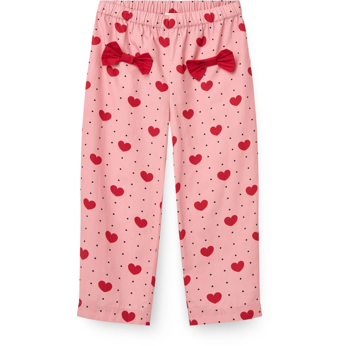 COPENHAGEN COLORS Heart Aop Sløjfe Pant M/ Heart Aop