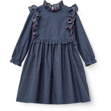COPENHAGEN COLORS Navy Flower Aop Printed Flæse Kjole